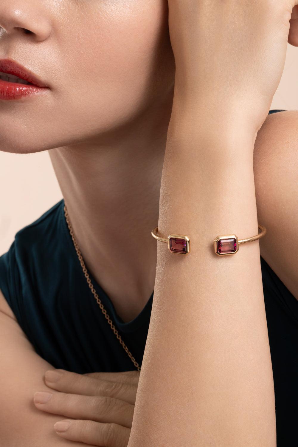 Rubellite G-One Bracelet-YELLOW GOLD-JEWELRYFINE JEWELBRACELET O-GOSHWARA