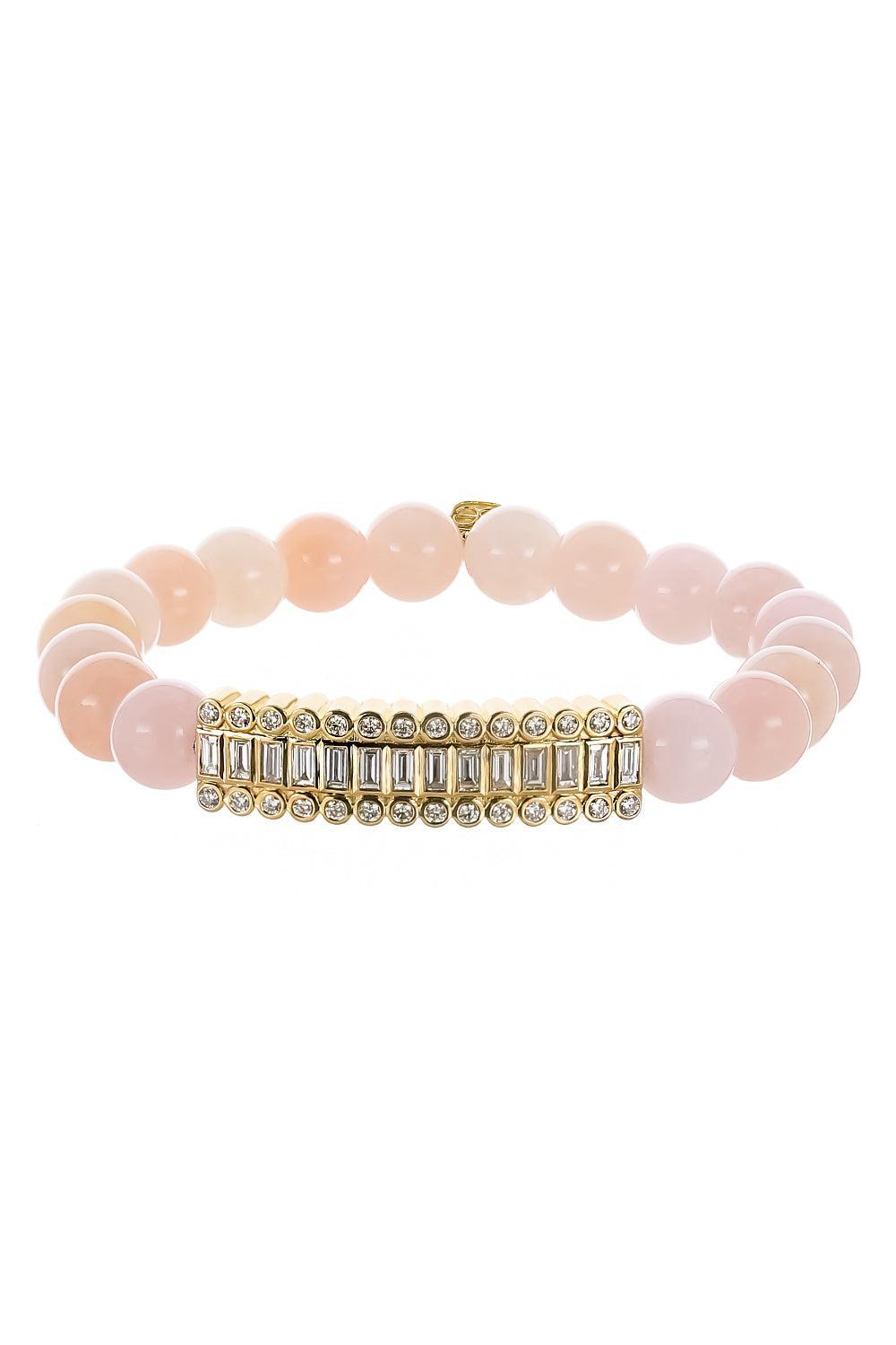 Diamond Round Bar Morganite Bracelet-YELLOW GOLD-JEWELRYFINE JEWELBRACELET O-SYDNEY EVAN