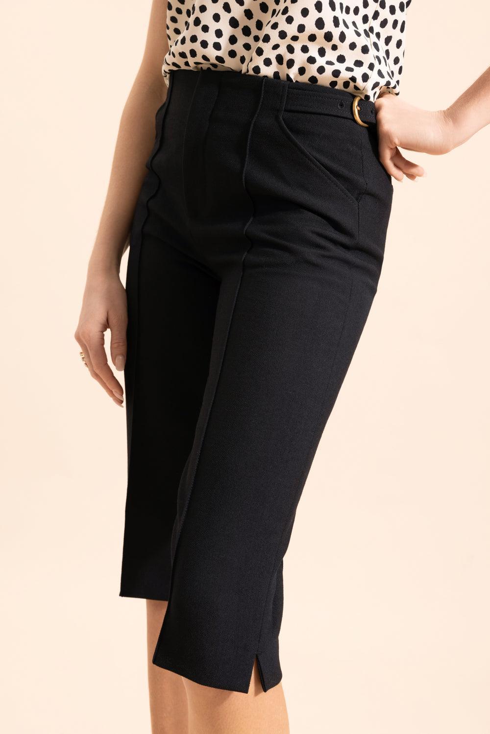 Tailored Capri Pant-BLACK-34-CLOTHINGPANTCROPPED-CHLOÉ