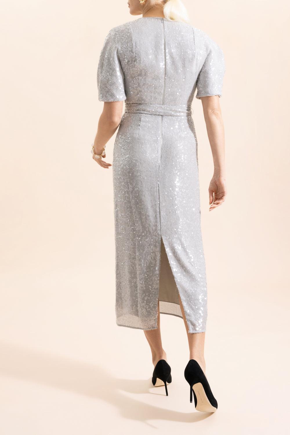 Short Sleeve Midi Cocktail Dress-CLOUD-4-CLOTHINGDRESSCOCKTAIL-ERDEM