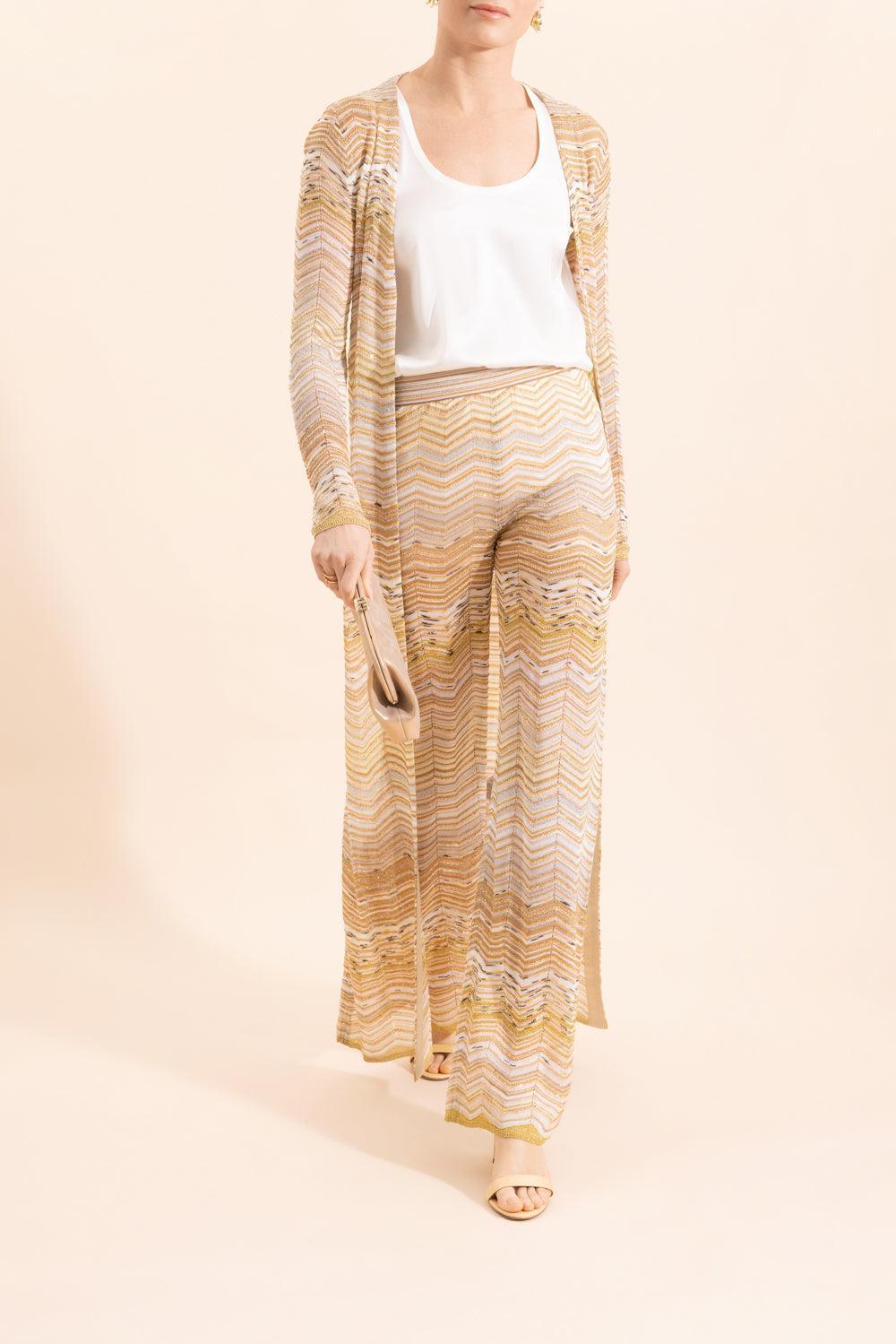 Long Knit Cardigan - Gold-LTGLDMLT-40-CLOTHINGTOPCARDIGAN-MISSONI