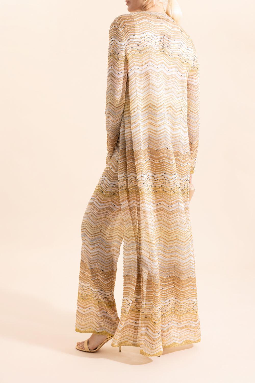 Long Knit Cardigan - Gold-LTGLDMLT-40-CLOTHINGTOPCARDIGAN-MISSONI