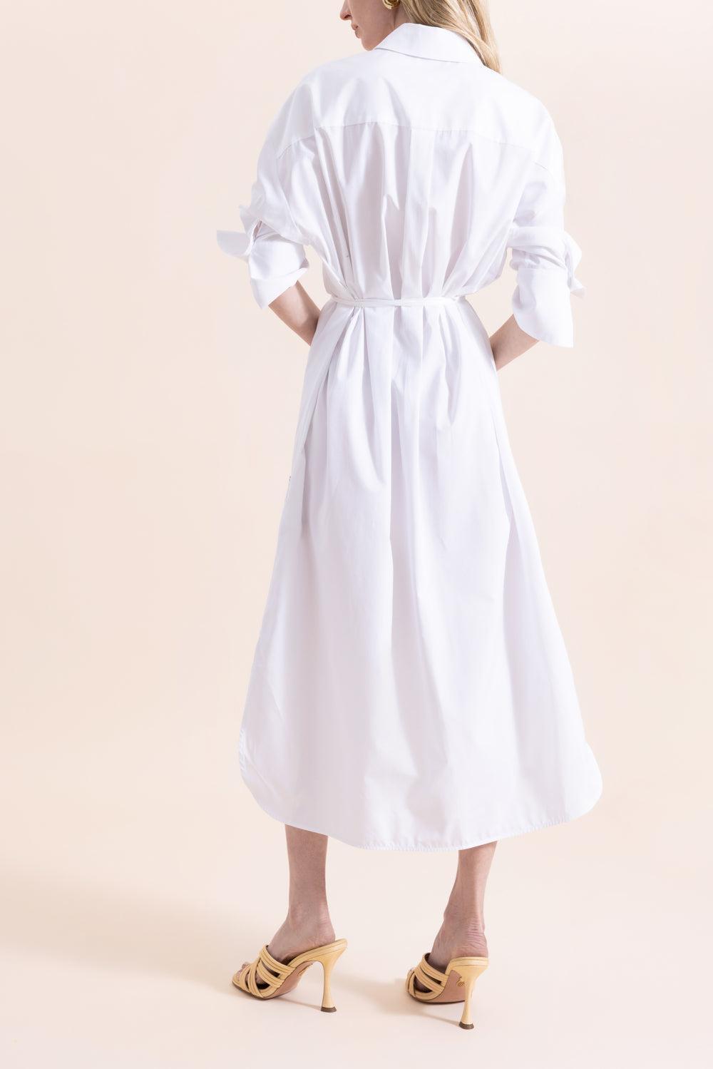 Long Sleeve Shirt Dress - White-WHITE-2-CLOTHINGDRESSCASUAL-ERDEM