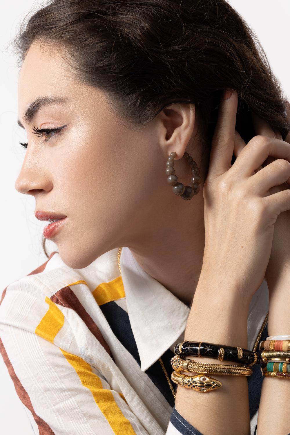 Small Andy Hoop Earrings-CREAM-JEWELRYBOUTIQUEEARRING-GAS BIJOUX
