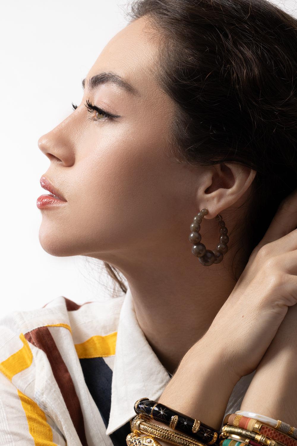 Small Andy Hoop Earrings-CREAM-JEWELRYBOUTIQUEEARRING-GAS BIJOUX