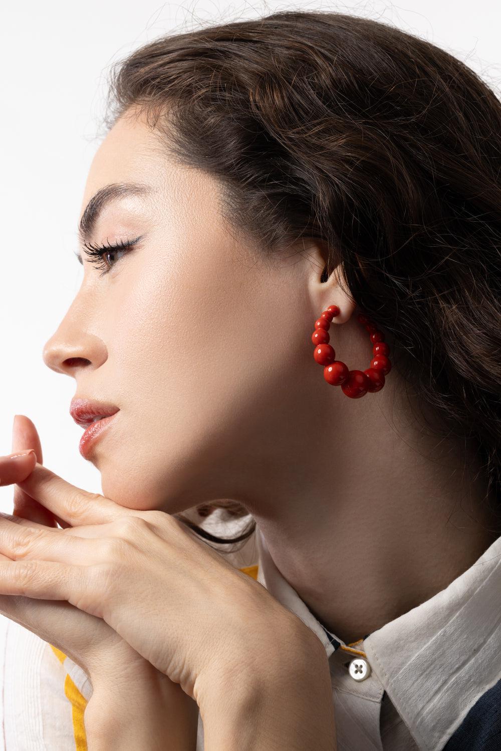 Small Andy Hoop Earrings-CREAM-JEWELRYBOUTIQUEEARRING-GAS BIJOUX