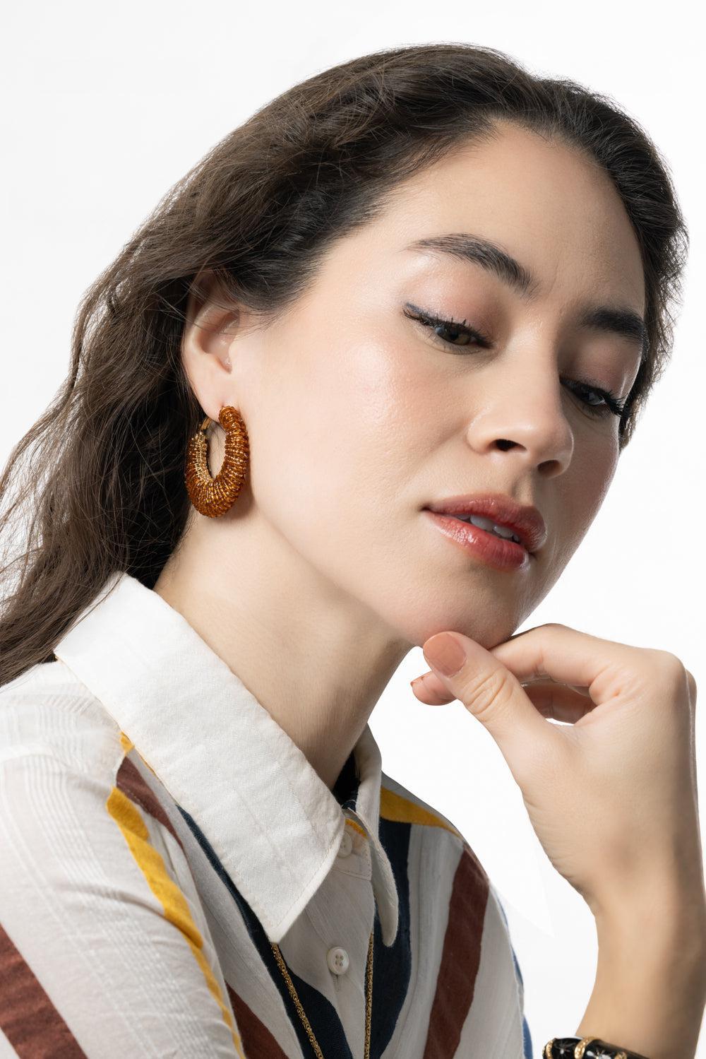Large Izzia Earrings-BROWN-JEWELRYBOUTIQUEEARRING-GAS BIJOUX