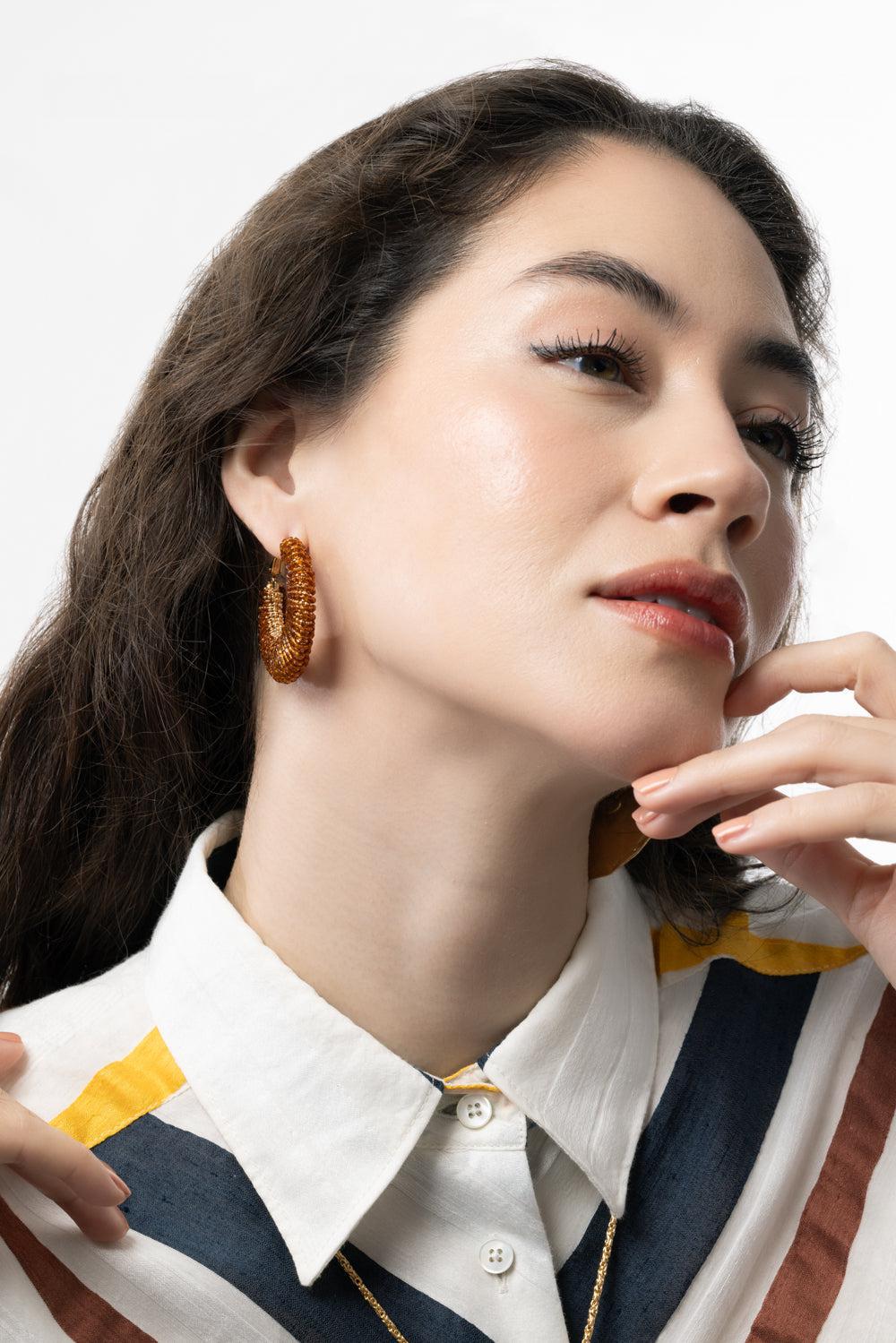 Large Izzia Earrings-BROWN-JEWELRYBOUTIQUEEARRING-GAS BIJOUX