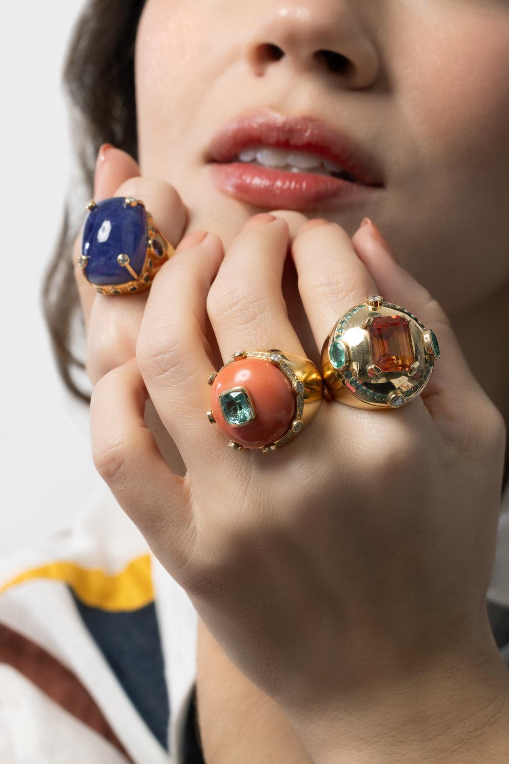 Mint Tourmaline Coral Ring-YELLOW GOLD-7.5-JEWELRYFINE JEWELRING-DENISE CASSOU