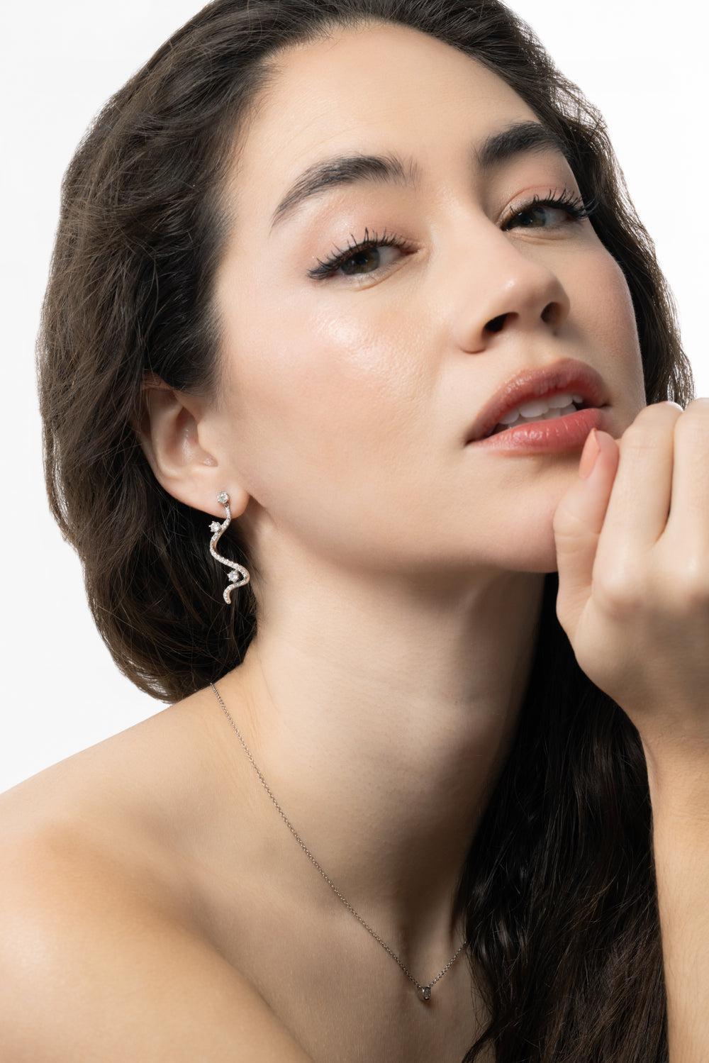 Diamond Drop Mega Swirl Earrings-WHITE GOLD-JEWELRYFINE JEWELEARRING-GRAZIELA