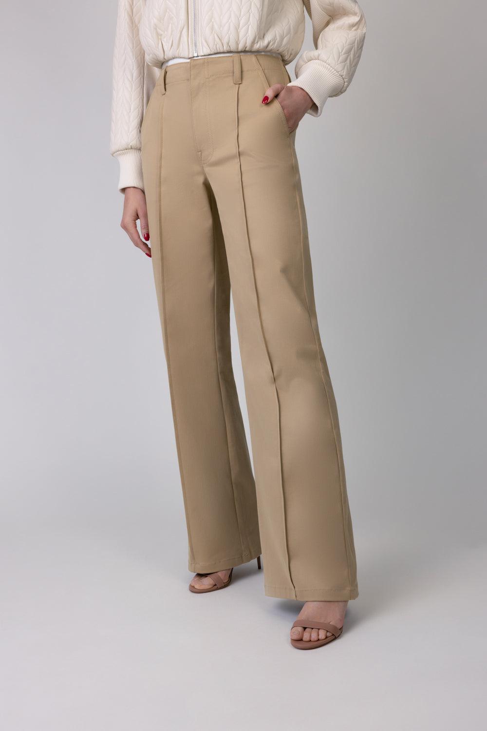 Ansel Trouser - Khaki-KHAKI-2-CLOTHINGPANTWIDE LEG-SIMKHAI