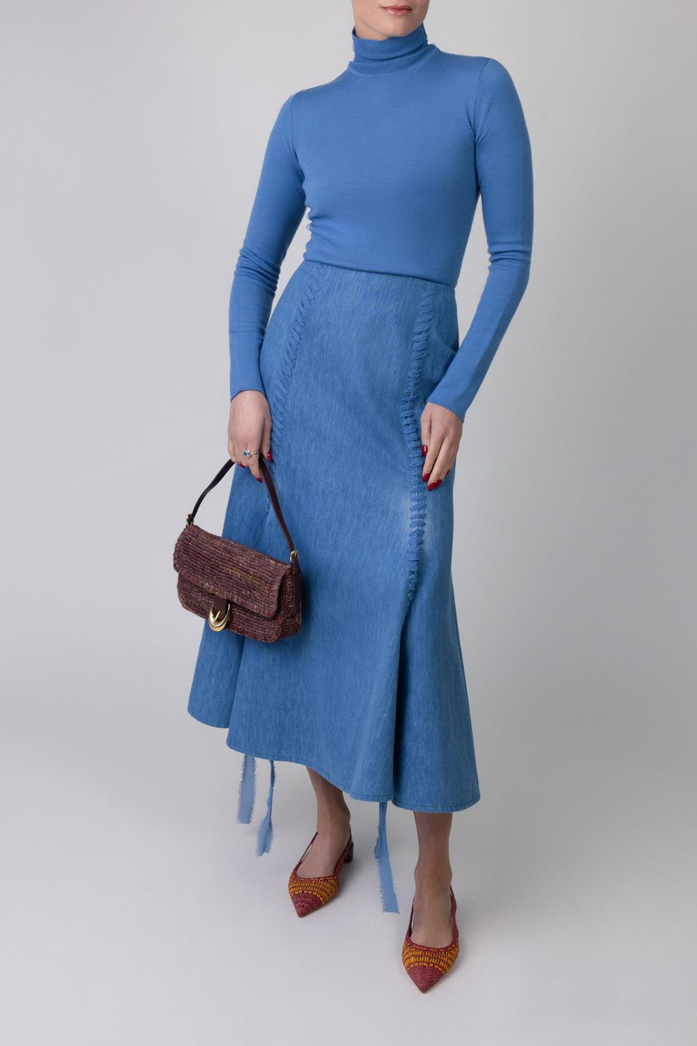 DION SKIRT-LTBLUDNM-38-CLOTHINGSKIRTMIDI-GABRIELA HEARST