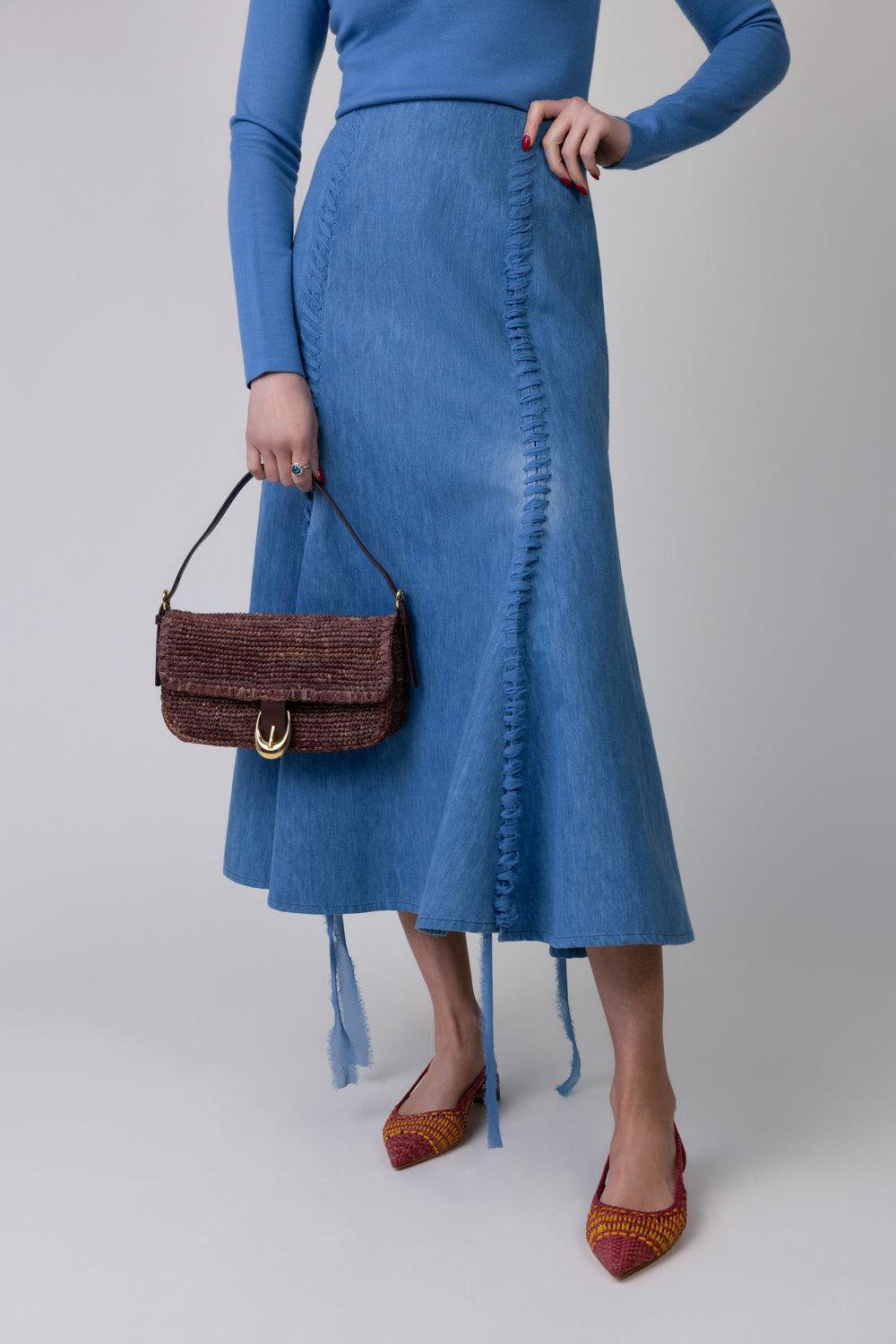 DION SKIRT-LTBLUDNM-38-CLOTHINGSKIRTMIDI-GABRIELA HEARST