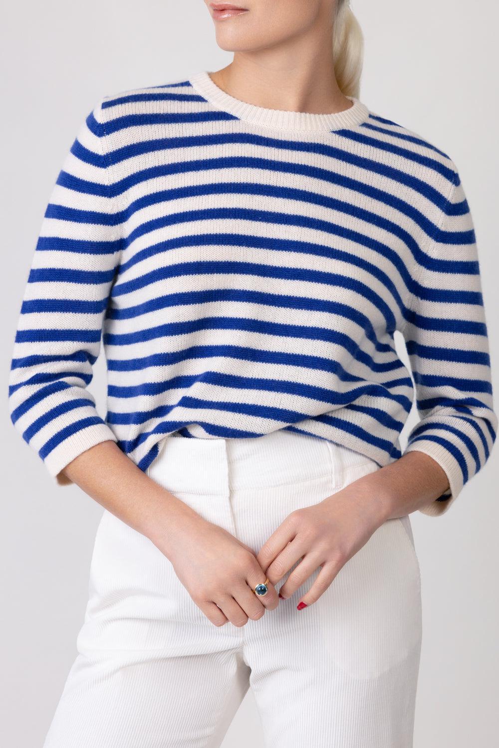 Three Quarter Sleeve Sweater-OATMKNTD-XS-CLOTHINGTOPSWEATER-ALLUDE