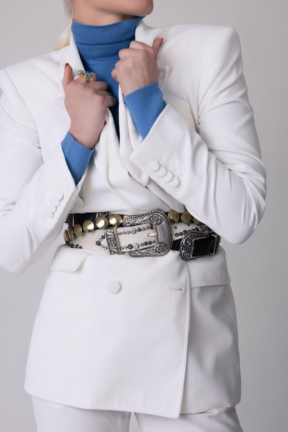 Studded Belt-OFFWHITE-70-ACCESSORIEBELTS-GOLDEN GOOSE