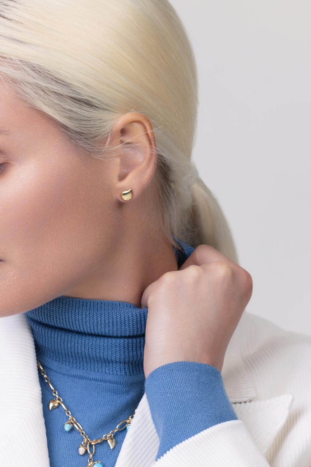 Lagoon Two Acorn Mikado Earrings-YELLOW GOLD-JEWELRYFINE JEWELEARRING-TAMARA COMOLLI