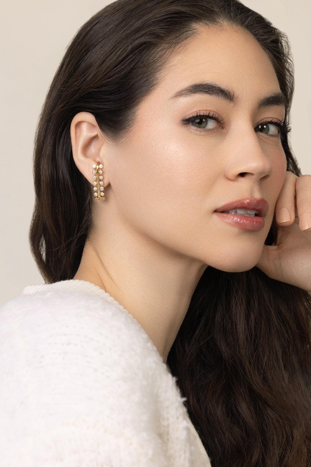 Diamond Drop Earrings-YELLOW GOLD-JEWELRYFINE JEWELEARRING-DENISE CASSOU