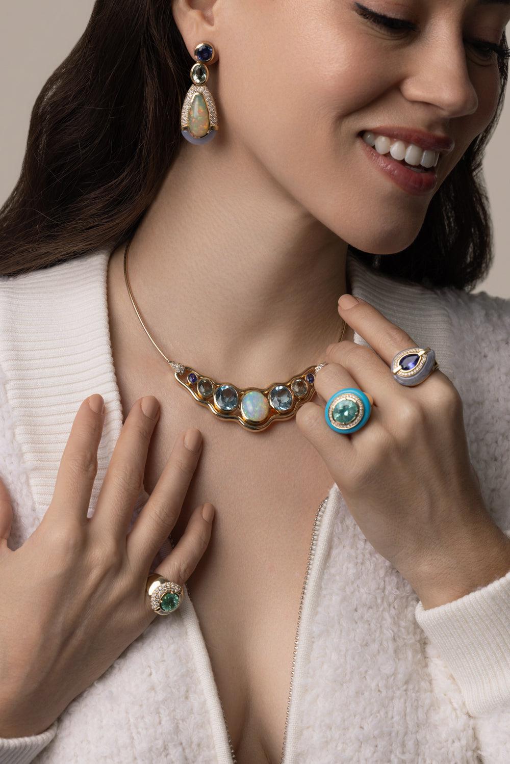 Opal Drip Drop Earrings-YELLOW GOLD-JEWELRYFINE JEWELEARRING-MASON & BOOKS