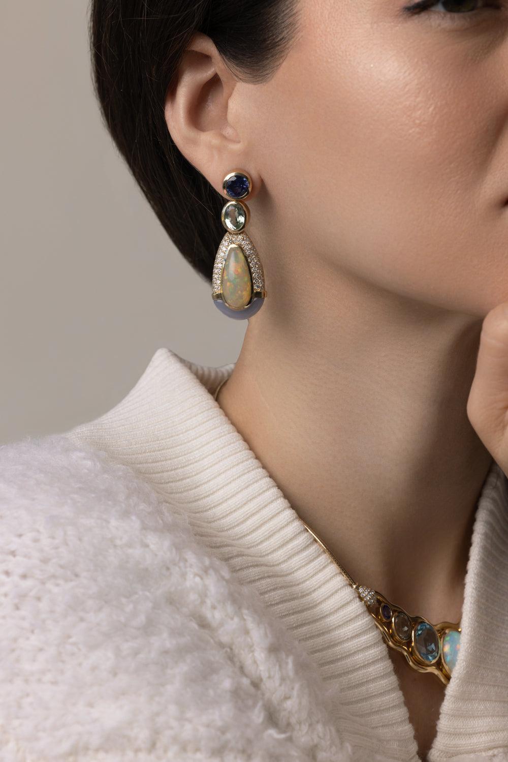 Opal Drip Drop Earrings-YELLOW GOLD-JEWELRYFINE JEWELEARRING-MASON & BOOKS
