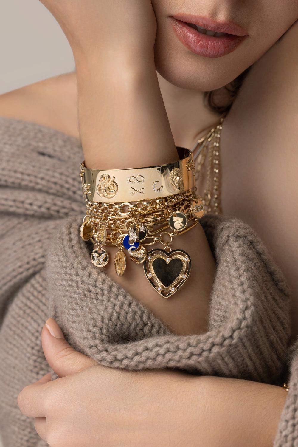 Sister Hook - Medium Belcher Bracelet-YELLOW GOLD-JEWELRYFINE JEWELBRACELET O-FOUNDRAE