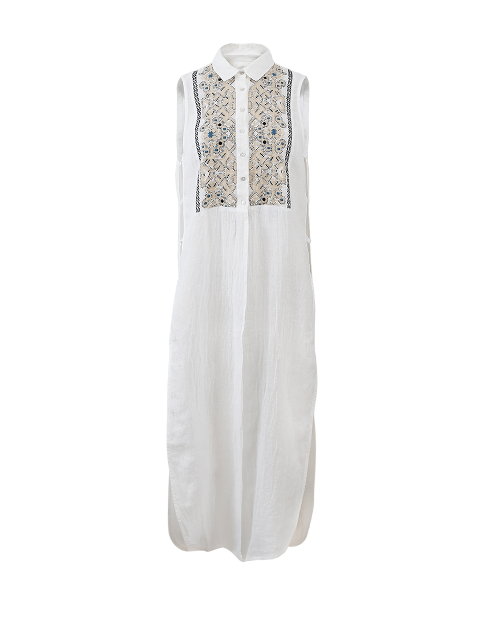 120% LINO-Embroidered Tie Side Top-
