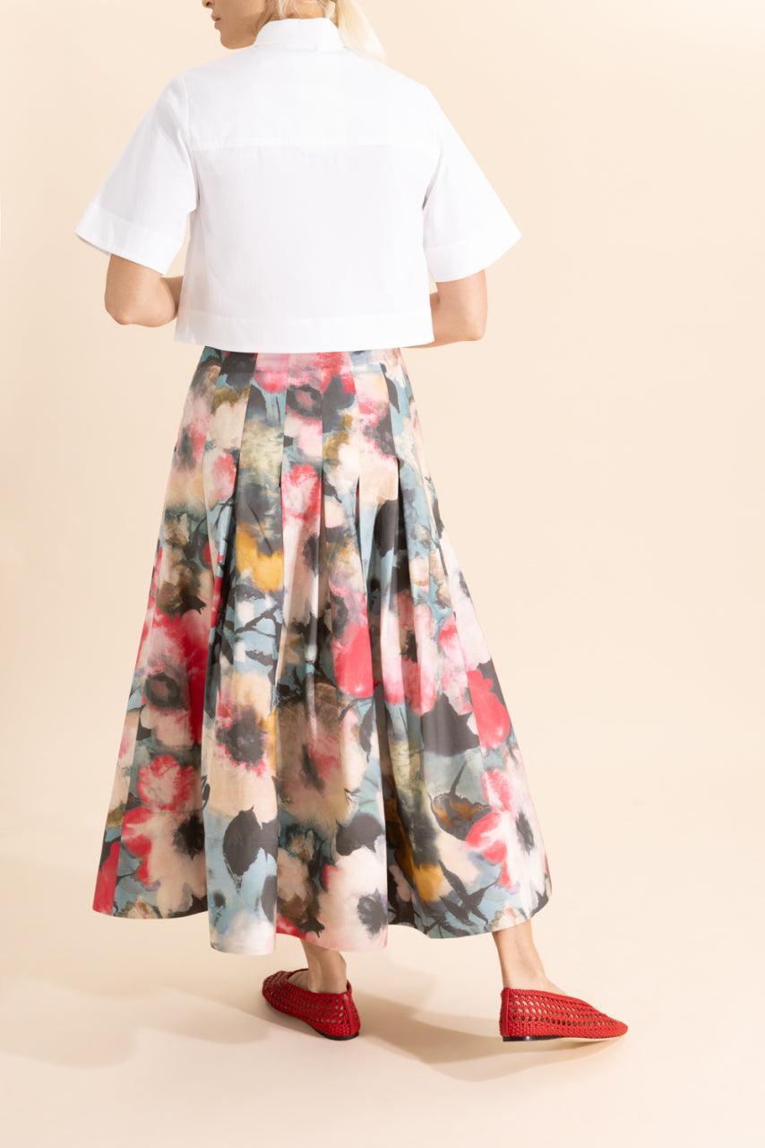 Floral Drape Full Skirt-FLORAL-2-CLOTHINGSKIRTMAXI-LELA ROSE