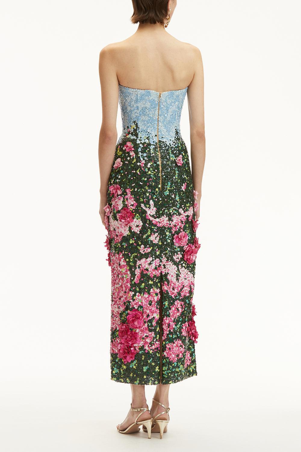 Strapless English Rose Embroidered Gown-MULTI-10-CLOTHINGDRESSGOWN-OSCAR DE LA RENTA
