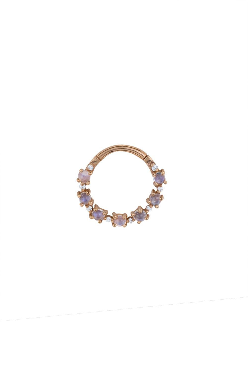 Moonstone Diamond Setevos Hinge Ear Ring-ROSE GOLD-16-JEWELRYFINE JEWELPIERCING-BVLA