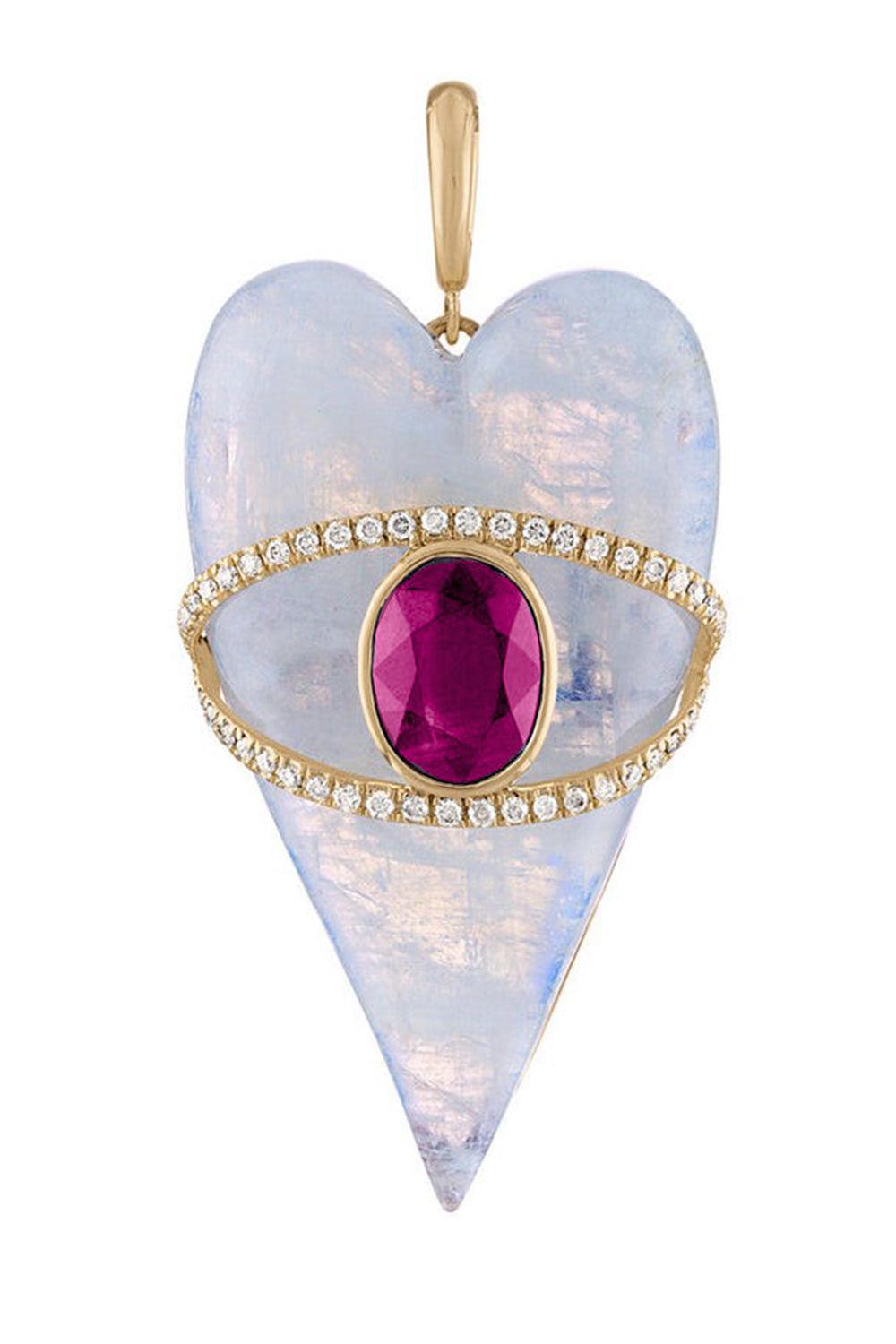 Stone Heart Pendant-YELLOW GOLD-JEWELRYFINE JEWELPENDANT-EDEN PRESLEY