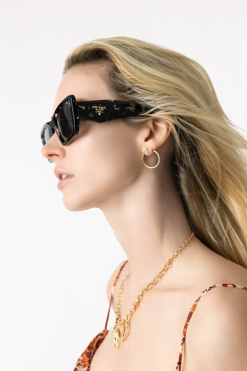 Side Logo Butterfly Sunglasses-BK/GREY-ACCESSORIESUNGLASSES-PRADA