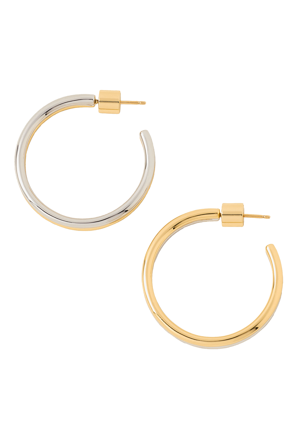 Two-Tone Thread Baby Hoop Earrings - 1.5in-WHT YLW-JEWELRYBOUTIQUEEARRING-JENNIFER FISHER
