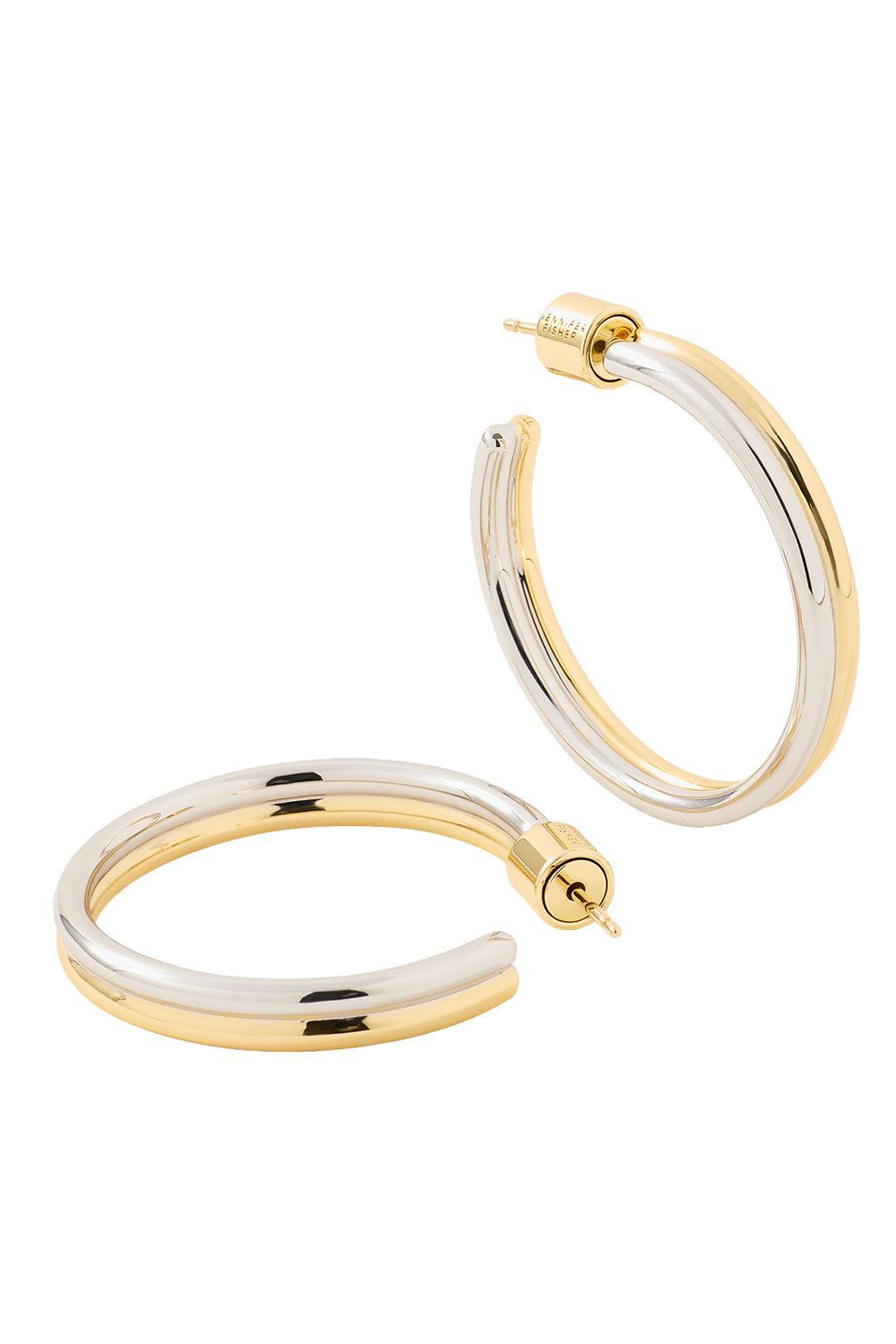 Two-Tone Thread Baby Hoop Earrings - 1.5in-WHT YLW-JEWELRYBOUTIQUEEARRING-JENNIFER FISHER