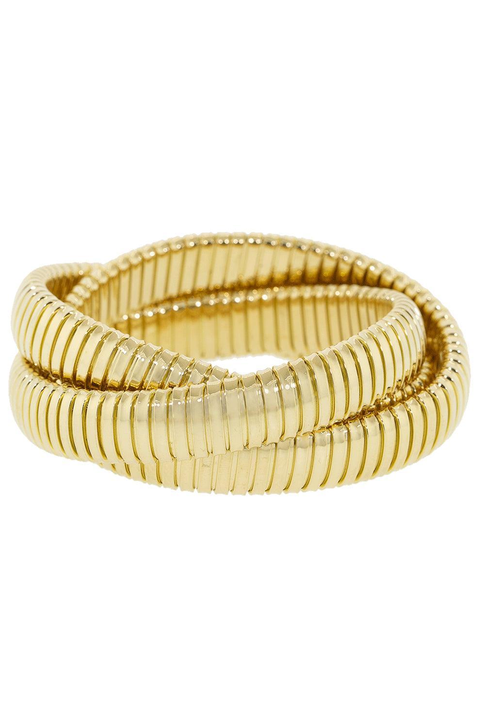 Three Band Yellow Gold Rolling Bracelet-YELLOW GOLD-JEWELRYFINE JEWELBRACELET O-SIDNEY GARBER