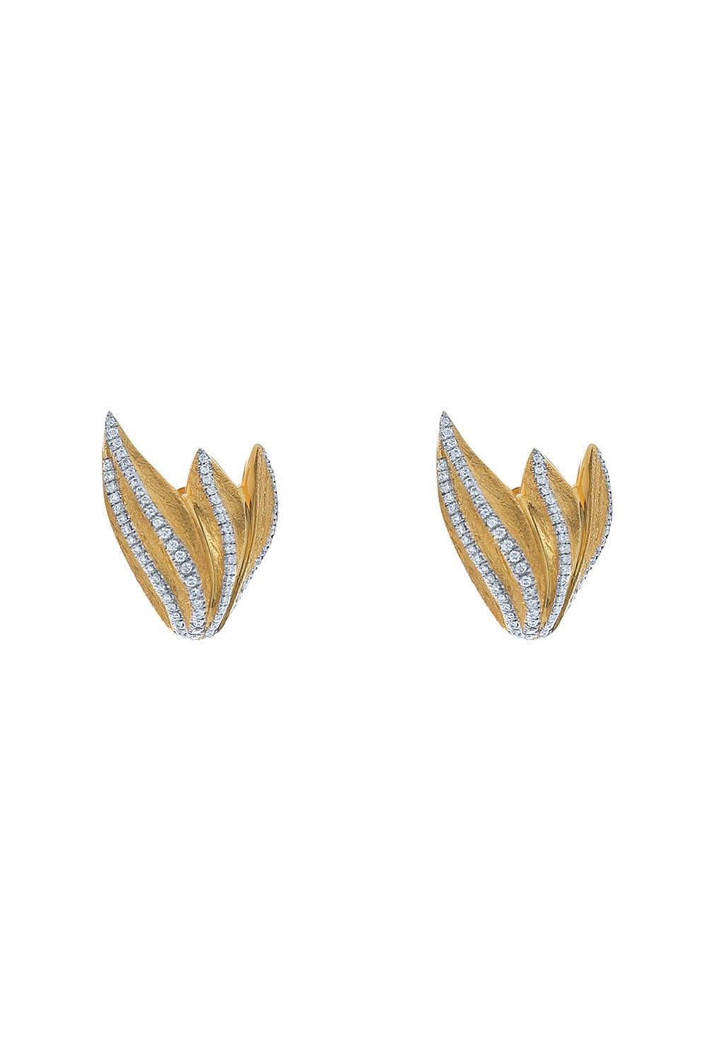 Large Leaf Diamond Earrings-YELLOW GOLD-JEWELRYFINE JEWELEARRING-VICTOR VELYAN