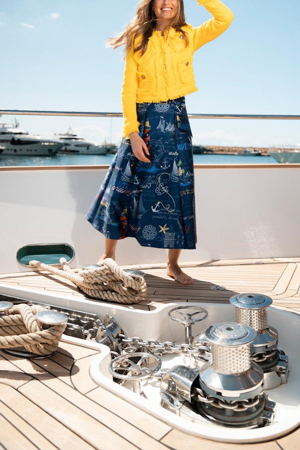 Belted Midi Skirt-NAUTICAL-36-CLOTHINGSKIRTMIDI-MAISON COMMON