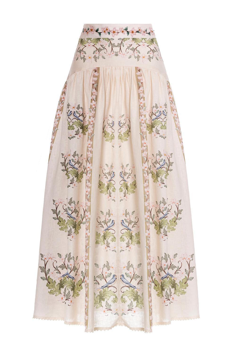 Curua Midi Skirt-FLORAL-S-CLOTHINGSKIRTMAXI-AGUA BY AGUA BENDITA