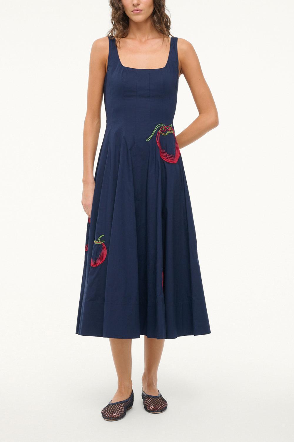 Wells Dress - Navy Roma-NAVYROMA-2-CLOTHINGDRESSCASUAL-STAUD