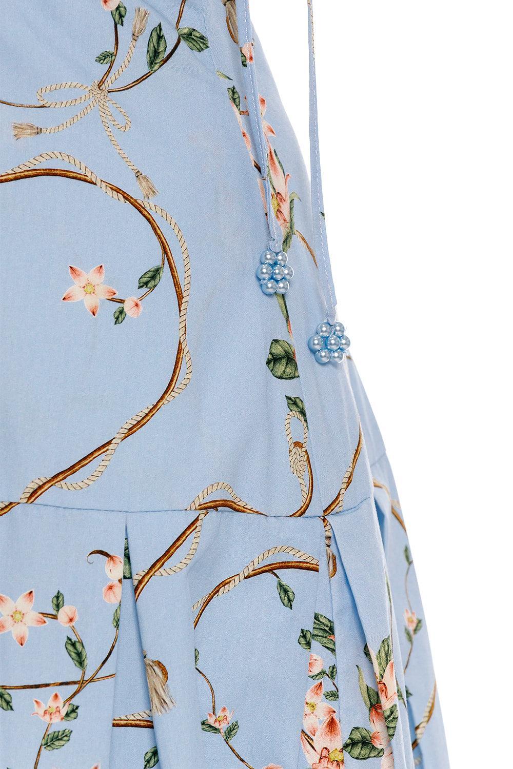 Otono Navegante Midi Dress-BLUE-XS-CLOTHINGDRESSCASUAL-AGUA BY AGUA BENDITA