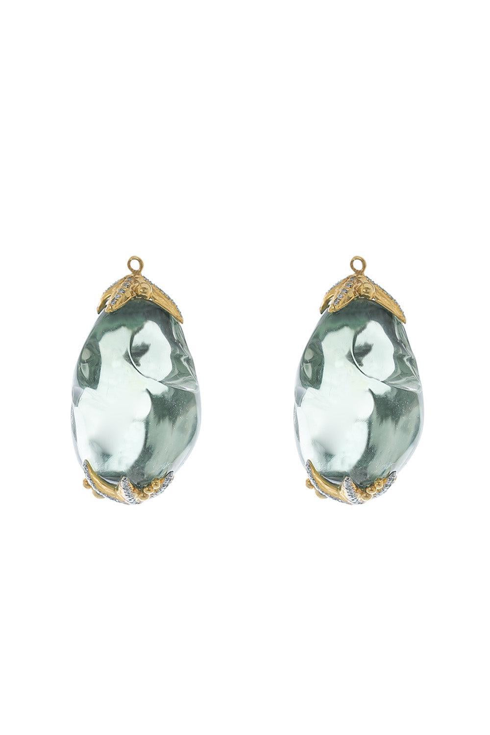 Presiolite Amethyst Drops-YELLOW GOLD-JEWELRYFINE JEWELEARRING-VICTOR VELYAN
