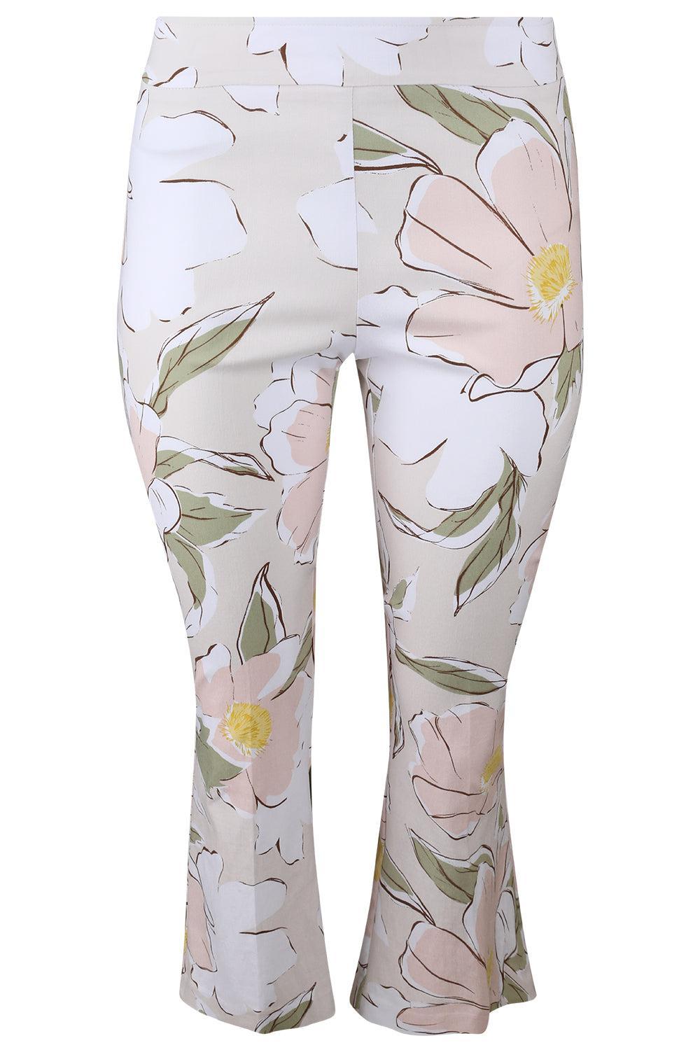 Leo Crop Flare Pant - Floral Petal-CREAM-0-CLOTHINGPANTCROPPED-AVENUE MONTAIGNE