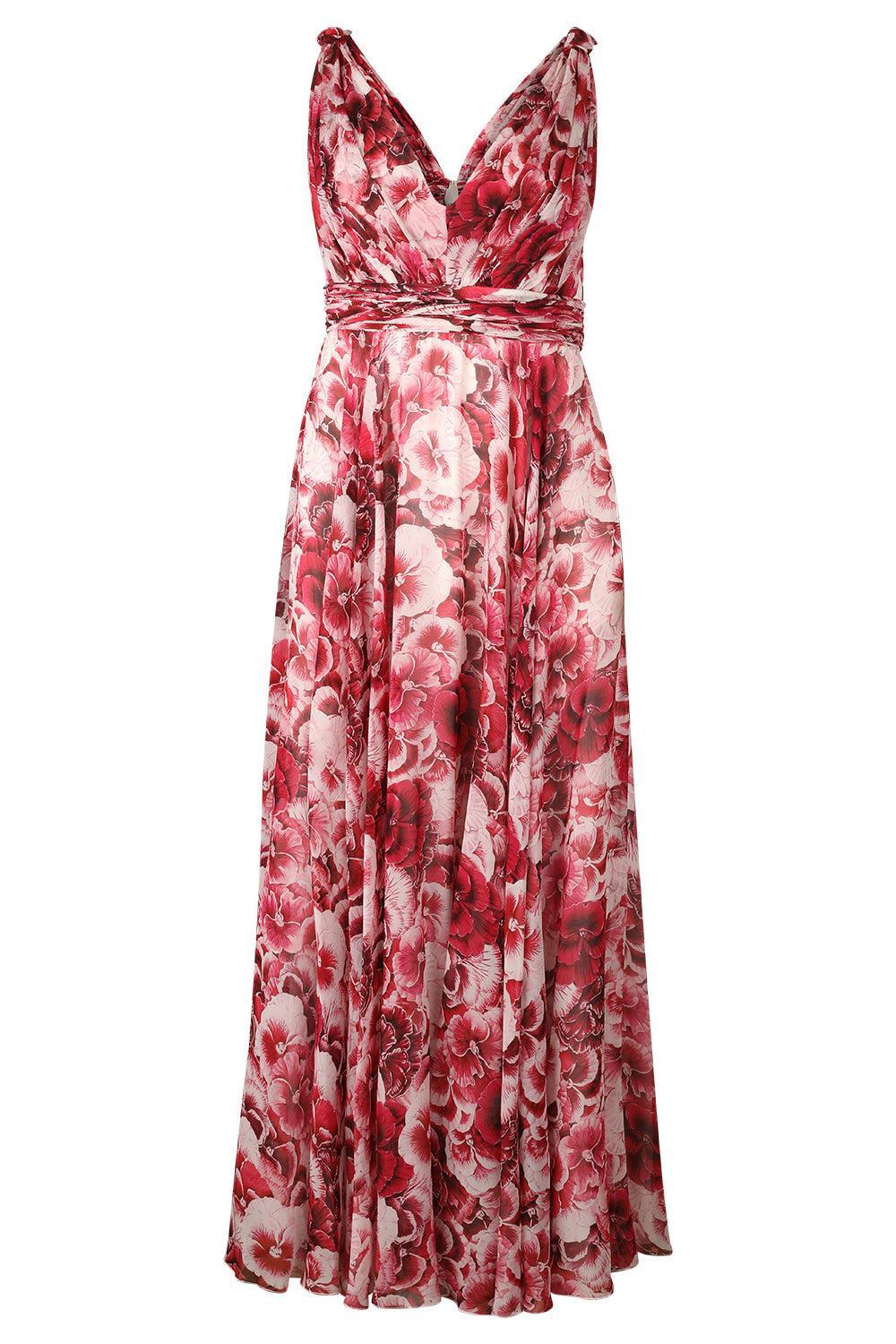 Sleeveless Pansies Dress-IVORMULT-40-CLOTHINGDRESSCOCKTAIL-GIAMBATTISTA VALLI