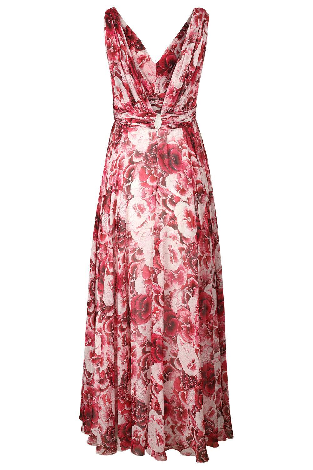 Sleeveless Pansies Dress-IVORMULT-40-CLOTHINGDRESSCOCKTAIL-GIAMBATTISTA VALLI
