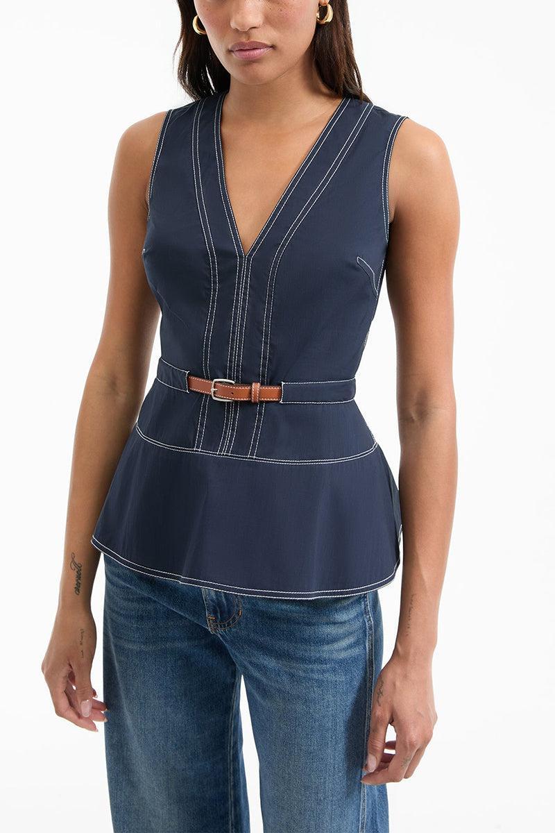 Nickelby Top-NAVY-2-CLOTHINGTOPBLOUSE-VERONICA BEARD