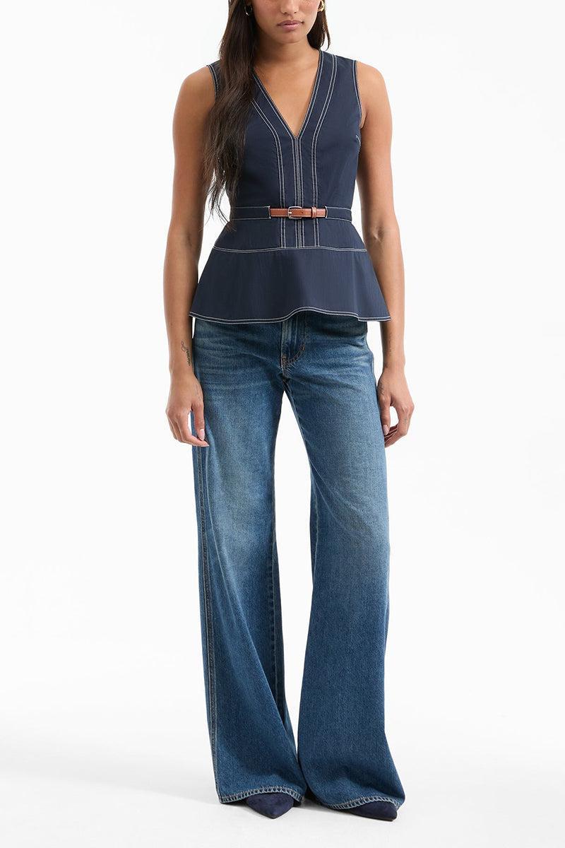 Nickelby Top-NAVY-2-CLOTHINGTOPBLOUSE-VERONICA BEARD