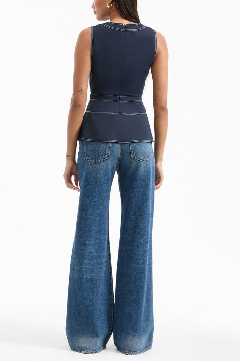 Nickelby Top-NAVY-2-CLOTHINGTOPBLOUSE-VERONICA BEARD