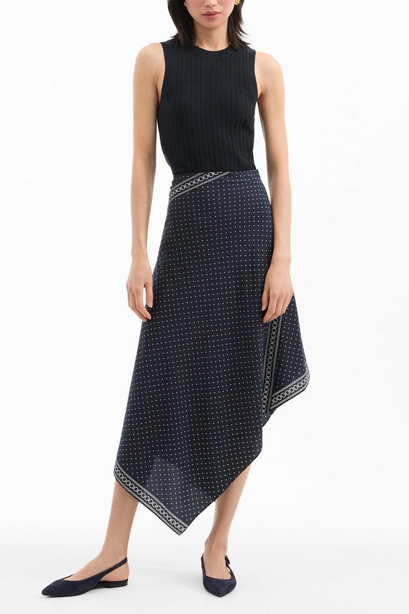 Hartley Skirt-NVY MULT-0-CLOTHINGSKIRTMIDI-VERONICA BEARD
