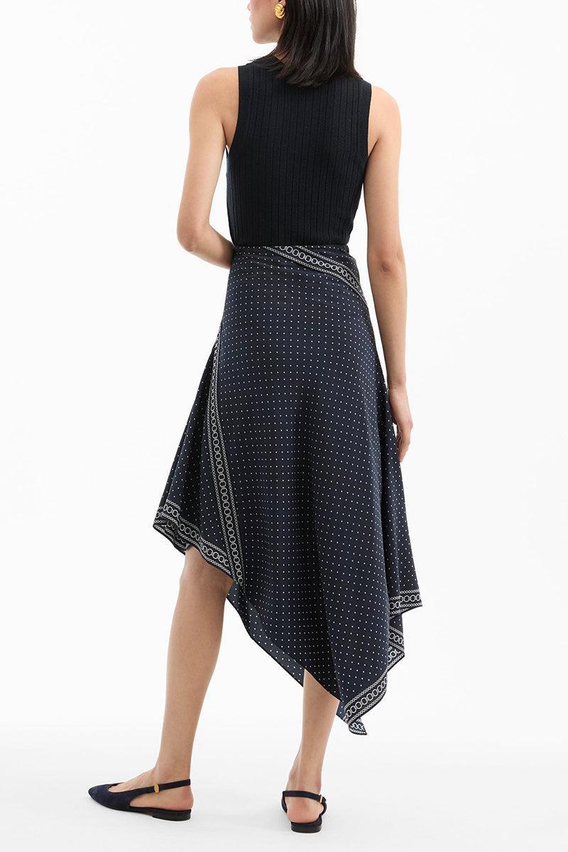 Hartley Skirt-NVY MULT-0-CLOTHINGSKIRTMIDI-VERONICA BEARD