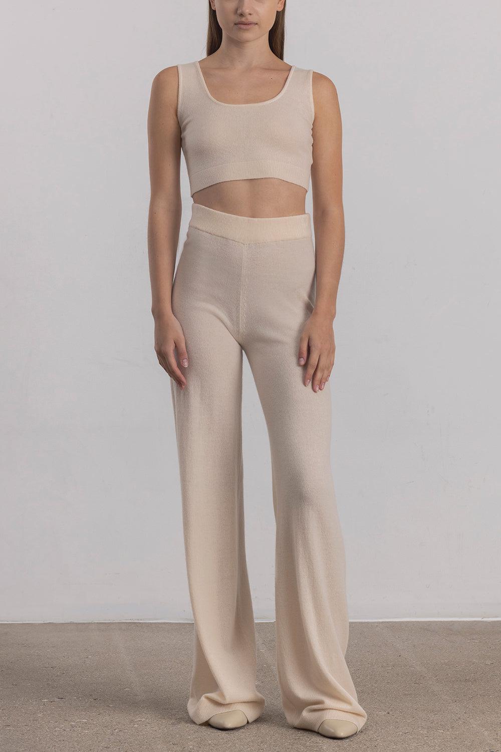 PULL ON STRAIGHT TROUSERS-MACADMIA-XS-CLOTHINGPANTCASUAL-ALLUDE