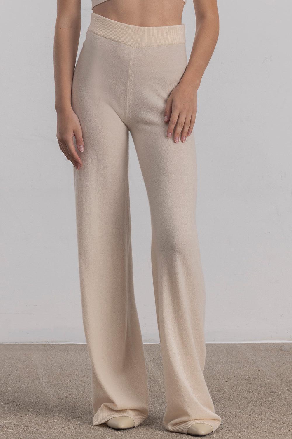 PULL ON STRAIGHT TROUSERS-MACADMIA-XS-CLOTHINGPANTCASUAL-ALLUDE