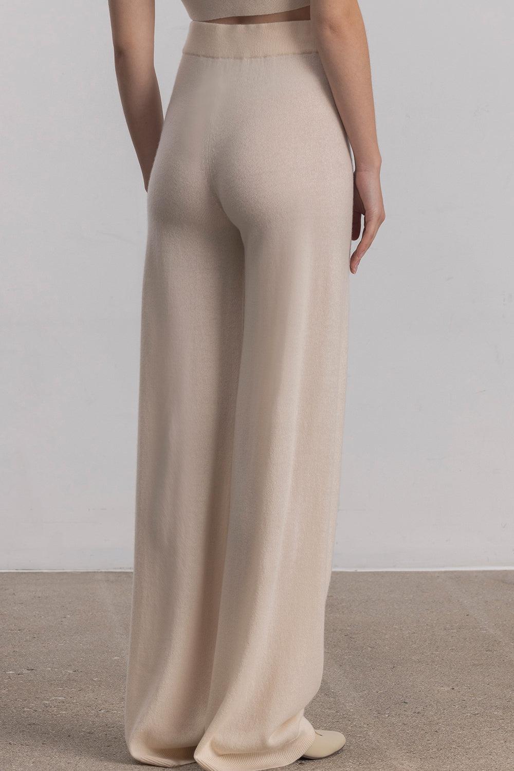 PULL ON STRAIGHT TROUSERS-MACADMIA-XS-CLOTHINGPANTCASUAL-ALLUDE